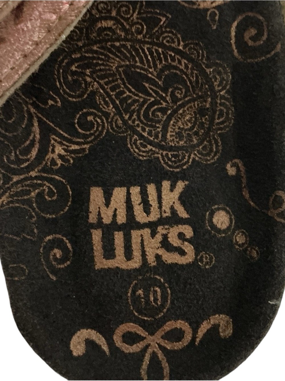 Muk Luks Womens 10 Rose Gold Metallic Braided Thong Buckle Slide Comfort Sandals - Picture 7 of 8